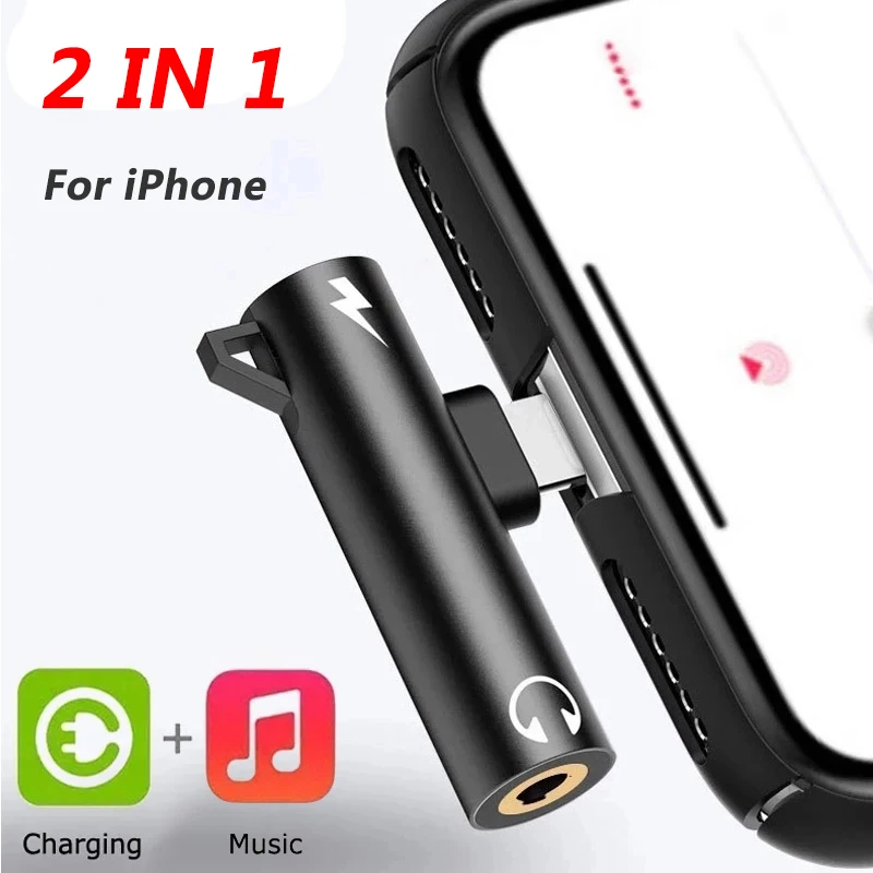 Wired Earphone Lightning - Adattatore Splitter 2 in 1 per